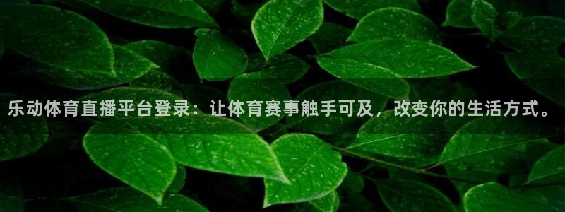 乐动体育直播平台登录：让体育赛事触手可及，改变你的生活方式。