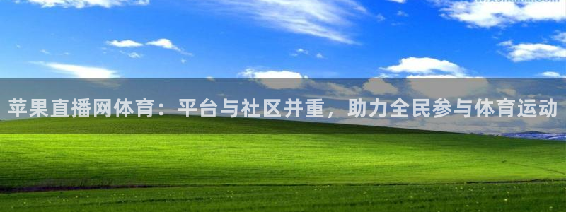 苹果直播网体育：平台与社区并重，助力全民参与体育运动